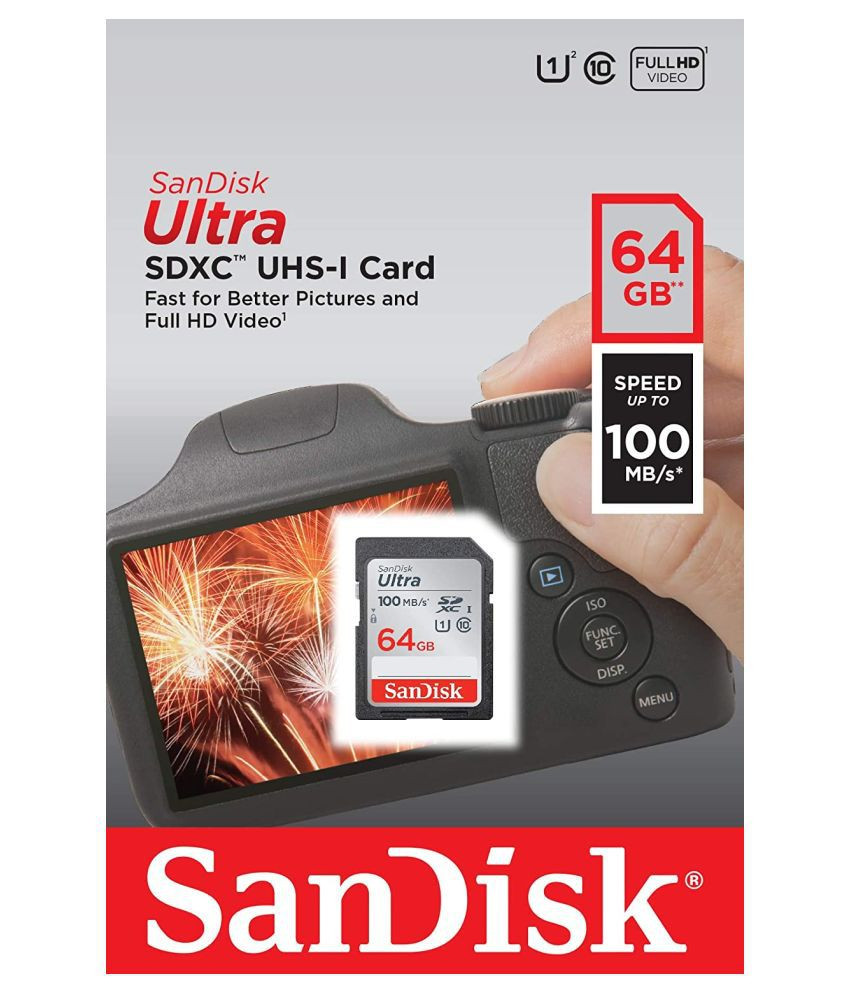 SANDISK 64 GB MEMEORY CARD (SPEED 100 MB)