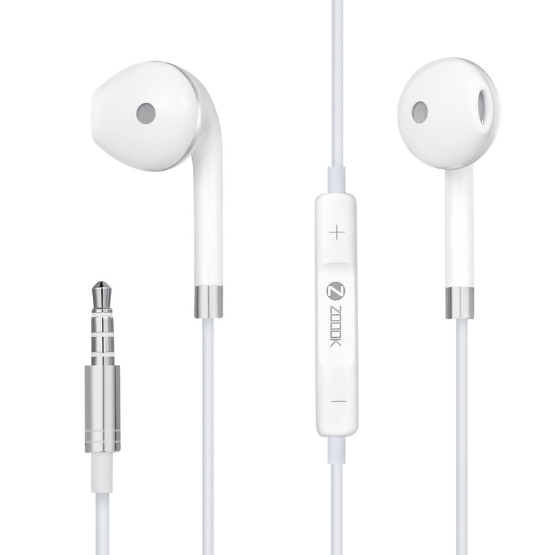 ZOOOK EARPHONES WITH MIC TULIP - (ZK-TULIP-W)