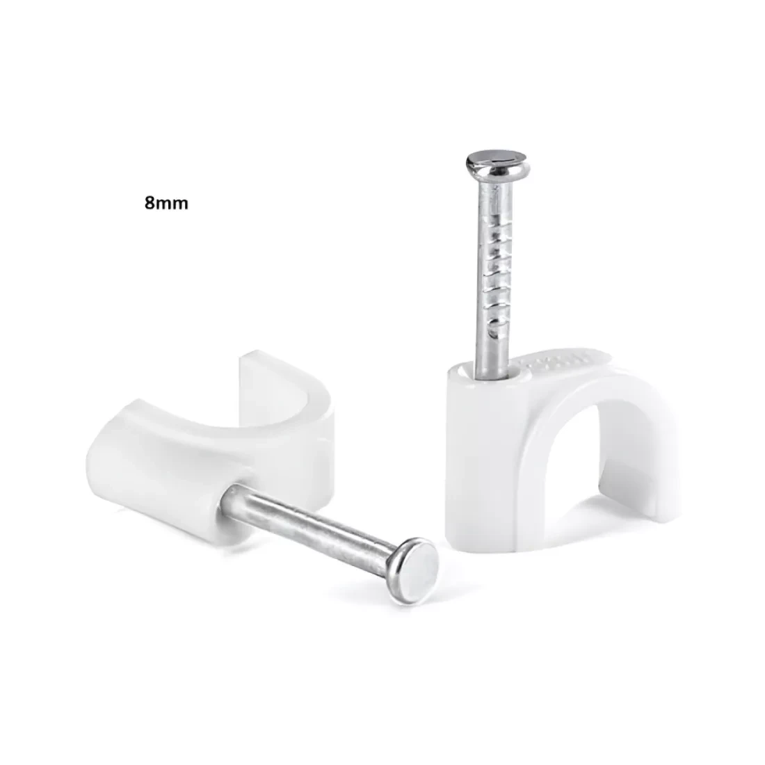 Cable Clips 8mm 100 Pcs With Metal Nails