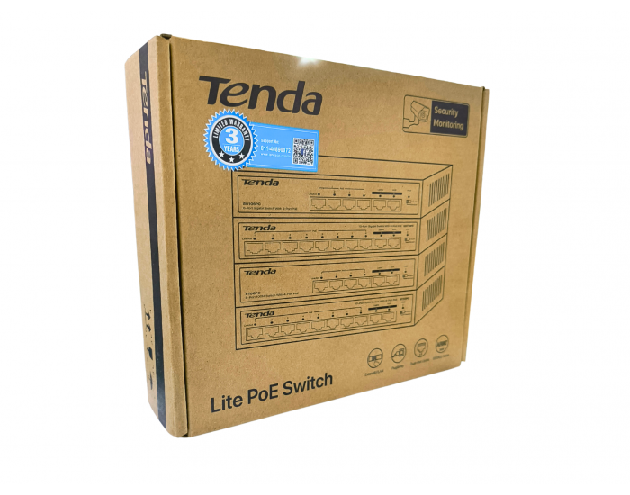 TENDA POE SWITCH 8 PORT (8 NORMAL + 2 NORMAL UPLINK) S110PC 8FE+2FE