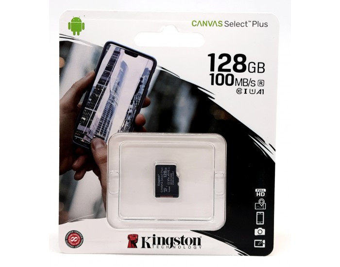 KINGSTON MICRO SD 128GB CLASS 10 (CANVAS SELECT PLUS)