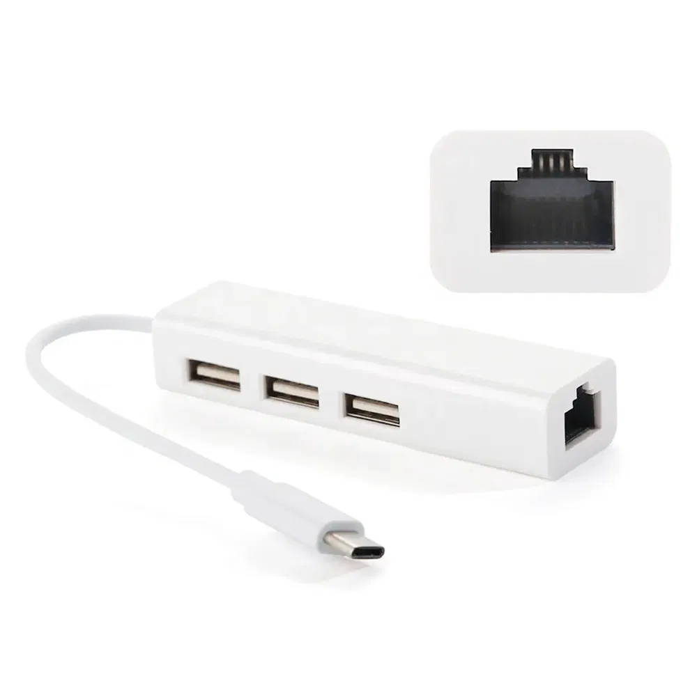 HACBOOK TYPE C TO LAN & 3 PORT USB 2.0 HUB