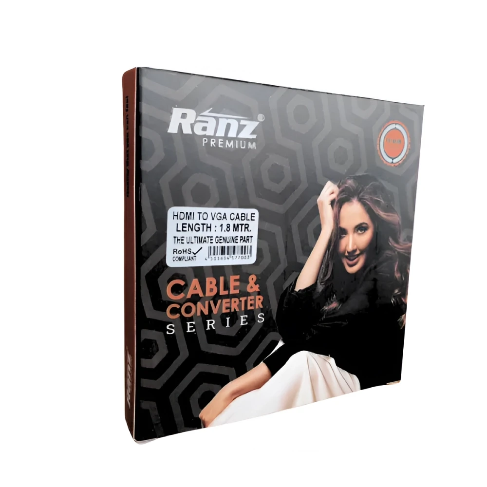 Ranz HDMI To VGA Cable 1.8m (Male To Female)