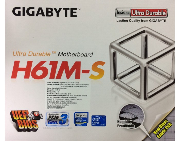 GIGABYTE MOTHERBOARD 61 (GA H61M S)