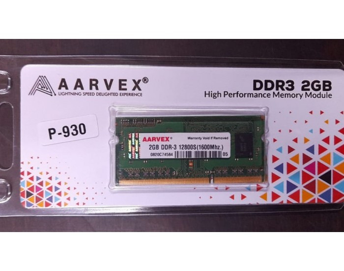 AARVEX RAM 2GB DDR3 LAPTOP 1600 MHZ