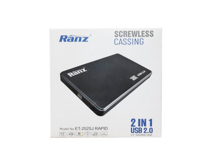 RANZ SSD SATA CASING 2.5" 2 IN 1 (PLASTIC) USB 3.0