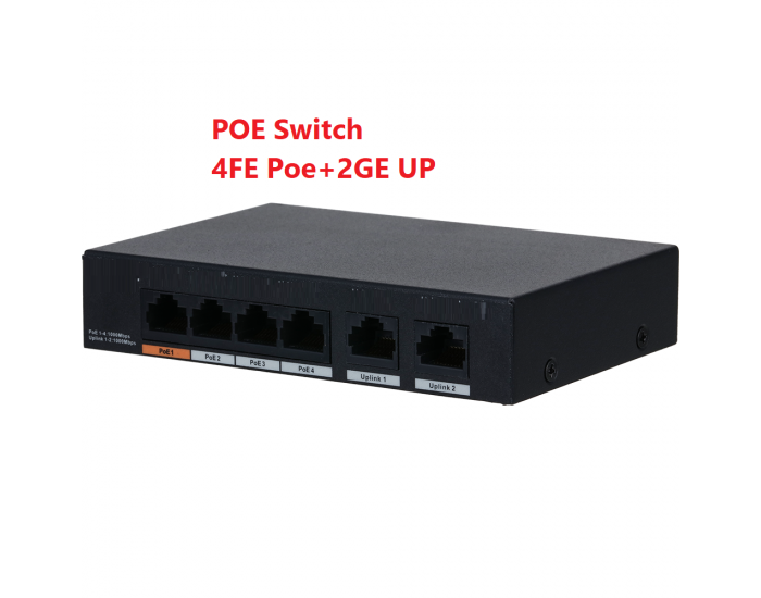 SECURELINK POE SWITCH 4 PORT GIGA (4 GE + 2 GE FEW)