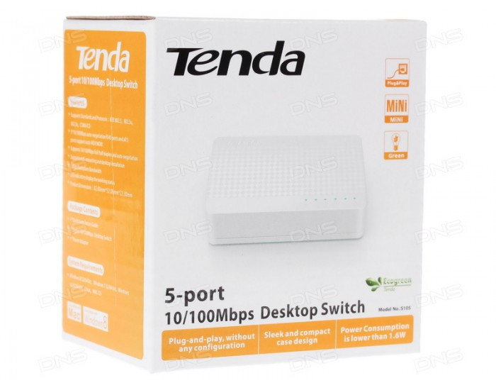TENDA DESKTOP SWITCH 5 PORT (S105)