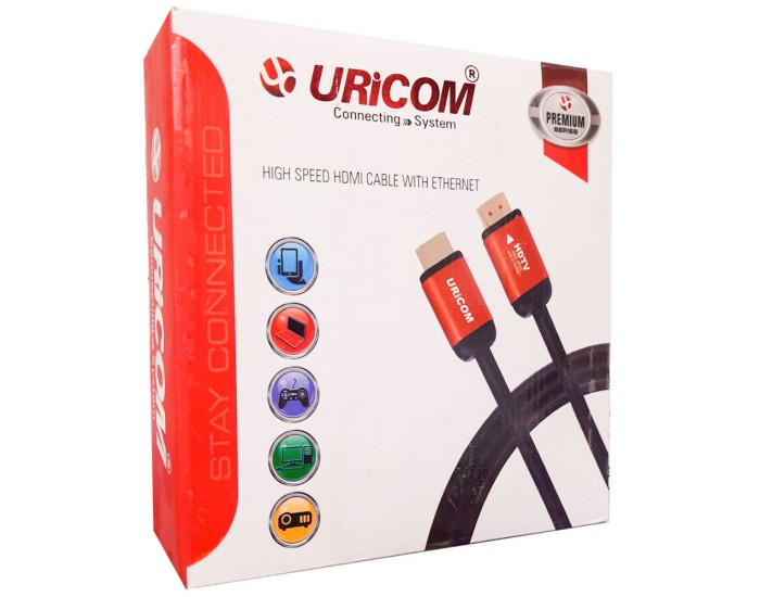 URICOM HDMI CABLE 5M 4K 30HZ 1080P WITH ETHERNET 10.2GB/S SPEED