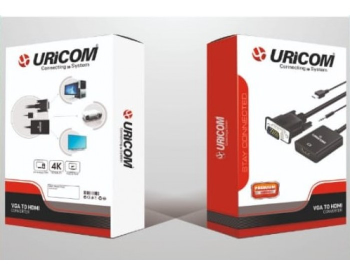 URICOM VGA TO HDMI CONVERTER ADAPTOR WITH AUDIO